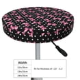 thumbnail image 4 of Lsque polka dot with pink bows Pattern Round Bar chair cushion covers Velvet Fabric Premium Comfort Protects from Scratches and Stains for 14-17 Inch Chair-12 inch, 4 of 7