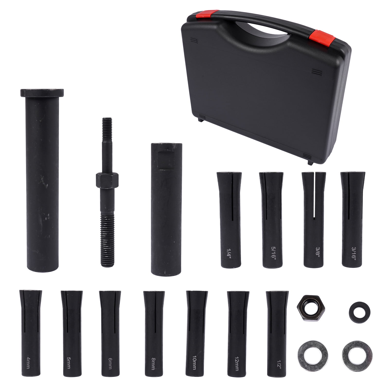 GELUOXI 18pcs In-Line Dowel Pin Puller Master Set 95400 Includes Both SAE Metric Collets, Efficient Dowel Pin Puller Tool
