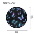 thumbnail image 5 of 36.2 Inch Round Floor Mat Blue-purple and Cyan Butterflies Carpet Decor Rug for Living Room Bedroom, 5 of 6
