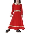 thumbnail image 4 of Coerni Toddler Girls Muslim Arab Dresses Long Sleeve Kids 𝐈slamic Long Dress A Line Birthday Wedding Loose Casual Lapel, 4 of 9