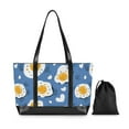 thumbnail image 7 of FORMRS Canvas Laptop Tote Bag for Women with 15.6" Computer Compartments Shoulder Handbag, Cute Fried Eggs, 7 of 7