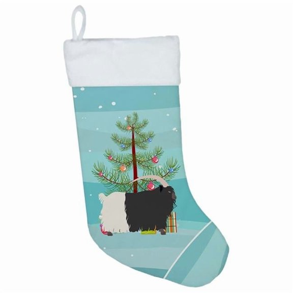 Caroline's Treasures Welsh Necked Goat Multi-color Christmas Stocking, with Soft Suede Fabric 18"