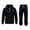Black, variant on Men's Tracksuits Cargo Jogger Set Full Zip Hoodie & Elastic Waist Pants 2 Piece Outfits Casual Athletic Clothing for Hiking