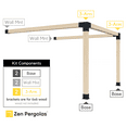 thumbnail image 3 of 8' x 12' Pergola Frame Kit - Commercial Grade Steel Pergola Brackets for 6x6 Wood to Build Back Porch Pergola (Lumber Not Included), 3 of 5