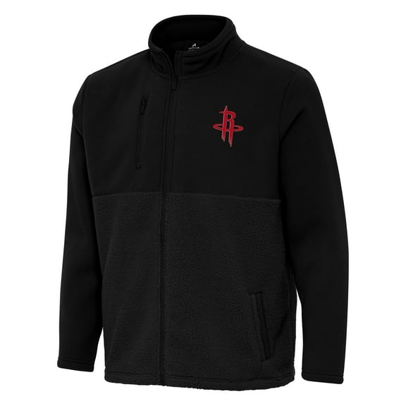 Men's Antigua Black Houston Rockets Daily Fused Full-Zip Jacket