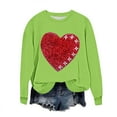 thumbnail image 2 of Womens Valentines Sweatshirts Love Heart Printed Shirts Loose Long Sleeve Round Neck Blouses Valentine's Day Sweater Pullover Tops Plus Size, 2 of 5