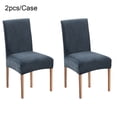 thumbnail image 4 of Youkk 2pcs/set Dirt-proof Velvet Chair Covers - Exquisite Craft Elastic Belt Machine Washable Dining Room Misty Blue 2 pcs 1Set, 4 of 6