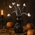 thumbnail image 4 of OCCOA Halloween Eyeball Picks with Stems Wiggly Eyes Wreath Garland Decoration for Door Wall Mantel Party Crafts Spooky DIY Floral Arrangement Gift, Multicolor, 4 of 6