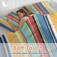 thumbnail image 4 of 3 Piece Colorful Stripes Duvet Cover Set Twin Size,Microfiber Comforter/Quilt Cover with Corner Ties and 2 Pillowcases,Modern Abstract Art Vertical Striped All Season Soft Bedding with Zipper Closure, 4 of 8
