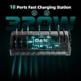 thumbnail image 5 of 320W Charging Station for Multiple Devices, 10-Port USB C Fast Charger Stations for MacBook, iPhone, Android Cell Phone, iPad, Tablet, Family Multi-Device Organizer Charging Dock, Black, 5 of 7