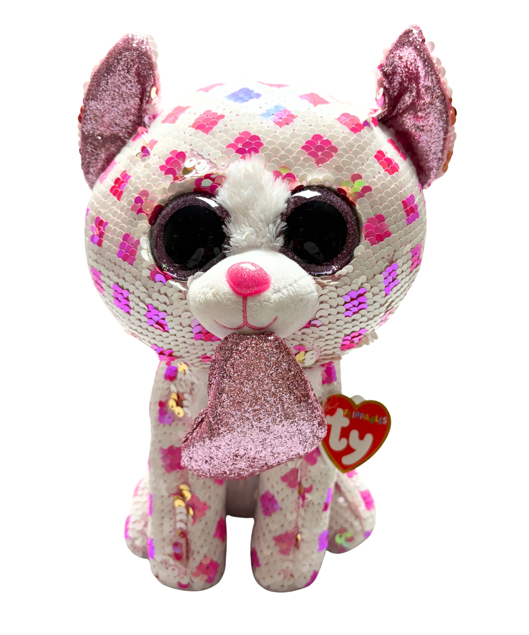 Ty Beanie Boos - Cassidy the Pink & Blue Cat – Glitter Eyes