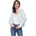 thumbnail image 2 of INSPIRE CHIC Women's Allover Long Sleeve Notched Lapel Open Front Blazer, 2 of 6