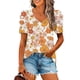 thumbnail image 1 of Puntoco Liquidación de blusas cortas para mujer, blusa holgada informal de manga corta a la moda para mujer, 1 of 5