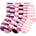 thumbnail image 2 of Women's Super Fuzzy Crazy Colorful Fun Cute Cozy Striped Socks - 6 Pairs - Assortment S2, 2 of 5