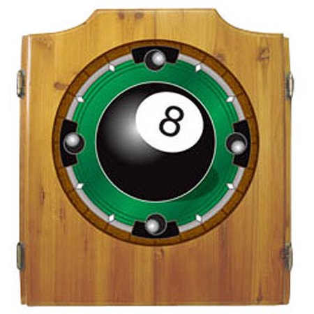 8-Ball Dart Cabinet with Darts and Board