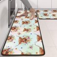 thumbnail image 2 of Kitchen Rugs Sets Of 2,Colorful Highland Cow Flower Pattern Anti Fatigue Kitchen Mat Rugs Non Slip Washable,Decorative Kitchen Floor Mats for Kitchen,Sink,Laundry,17"x47"+17"x47", 2 of 5
