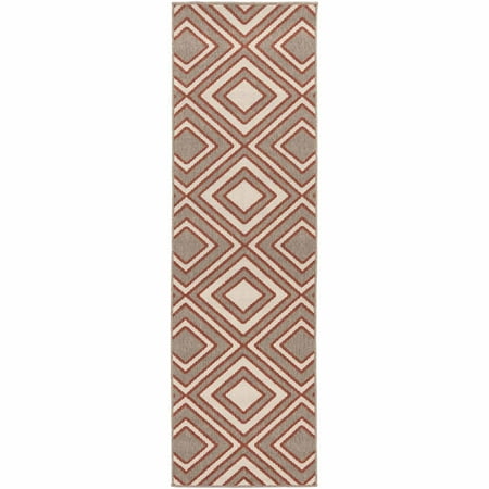 Art of Knot Coronado Machine Made Medallion Scroll Indoor/Outdoor Runner, Cherry