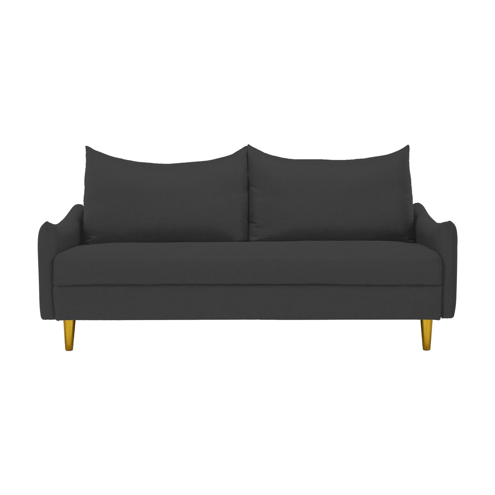 Gewnee 66.9-inch Modern Style Sofa - with Removable and Washable Back Cushion Covers / Gold Tapered Metal Legs. Suitable for Living Rooms / Bedrooms