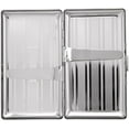 thumbnail image 3 of Set of 2 Metal-Plated 120s Cigarette Case & Stash Box (Silver Stripes), 3 of 5