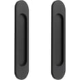thumbnail image 1 of Juego de 2 manijas de puerta corrediza JAMW de aleación de aluminio negro mate autoadhesivas, 1 of 4