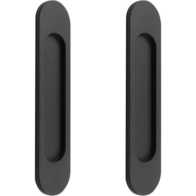 Juego de 2 manijas de puerta corrediza JAMW de aleación de aluminio negro mate autoadhesivas