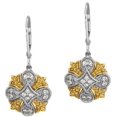 thumbnail image 2 of 1/2 ct tw Natural Yellow & White Diamonds Lever Back Earrings, 2 of 4