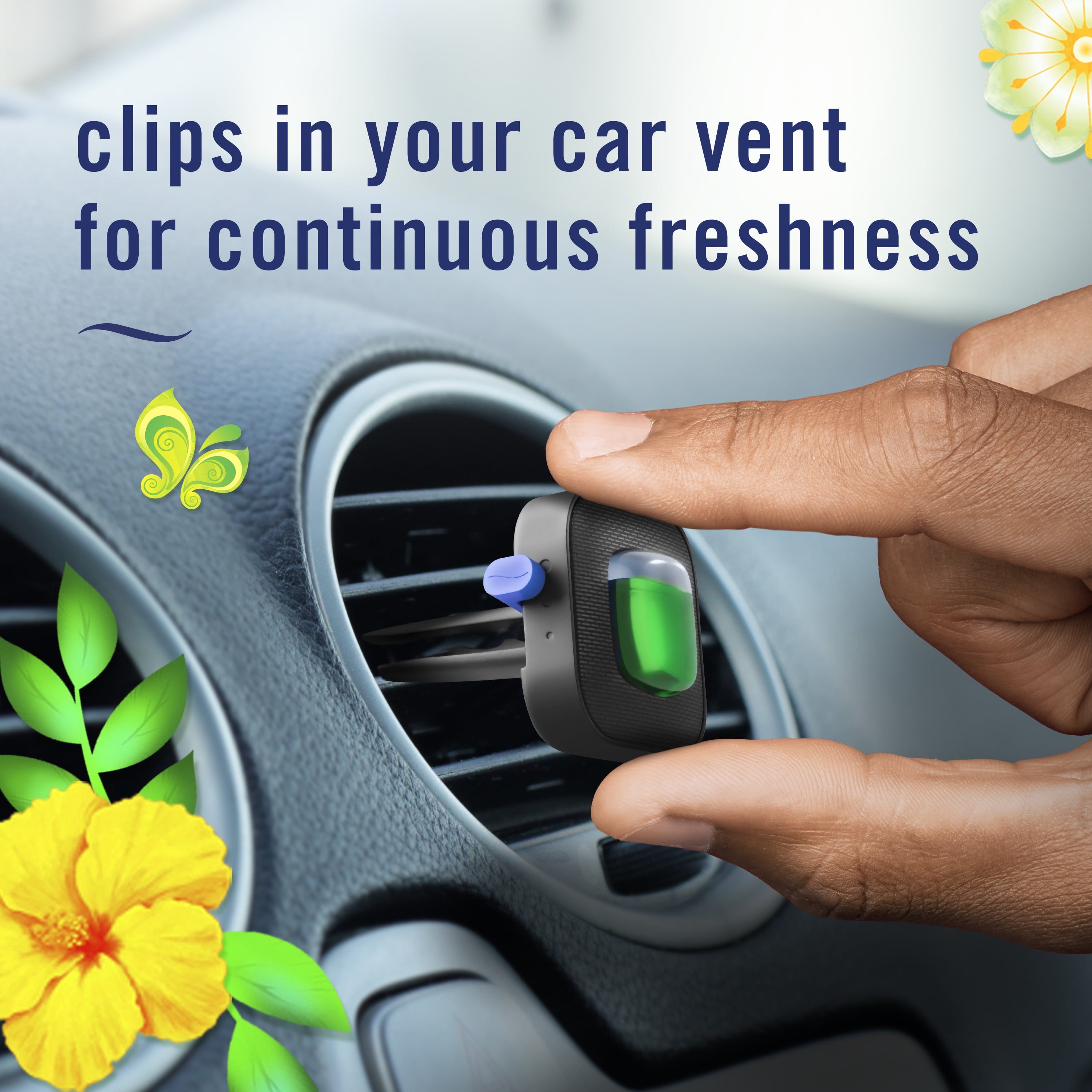 (2 pack) Febreze AUTO Car Air Freshener, Odor-Fighting Car Vent Clip, Gain Original, 2 Count
