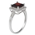 thumbnail image 2 of 10k White Gold Square Garnet and Diamond Halo Ring, 2 of 4