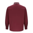thumbnail image 5 of Timoontee Men's Casual Shirts Relaxed Long Sleeve Crew Neck Button Down Shirts Lightweight Solid Color Warm Shirts with Pocket Wine XL, 5 of 6
