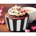 thumbnail image 5 of Striped Cupcake Liners,100 Count Papers Baking Cups,Cupcake Liners Supplies for Candy,QZS Chocolate,Muffin,Baking Use,Black and White Stripes, 5 of 6