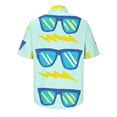 thumbnail image 6 of Njoeus Hawaiian Shirts for Men Big & Tall Shirt Funny Novelty Graphic Button-Down Shirt Casual Short Sleeve Shirts Summer Holiday Beach T-Shirts Tops 2X 3X 4X Clearance Blue, 6 of 7