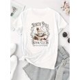 thumbnail image 2 of Creative English Ice Cream Pattern Printed Women'S Fashionable Round Neck Short Sleeve, Simple Casual Sports T-Shirt, Comfortable Summer Top for Women During Holidays., 2 of 6