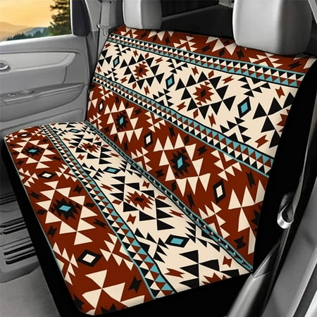 Binienty Aztec Bench Seat Cover for Truck Western Car Accessories Car Seat Covers for Women Men Southwest Geometric Print Saddle Seat Covers Rear Bench Protector for SUV Van Universal Fit