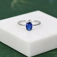 thumbnail image 1 of 1 Carat Blue Sapphire Oval Ring 925 Sterling Silver Wedding Ring, Proposal Ring, 1 of 5