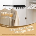 thumbnail image 3 of Pull Out Closet Valet Rod Aluminum Slide Hanger Rail Hooks Space Saving Organizer (black ), 3 of 9