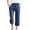 Blue, variant on Women's Capri Pants with Pockets Cotton Linen Workout Out Leggings Stretch Waist Pocket Yoga Gym Cropped Trousers Brown M