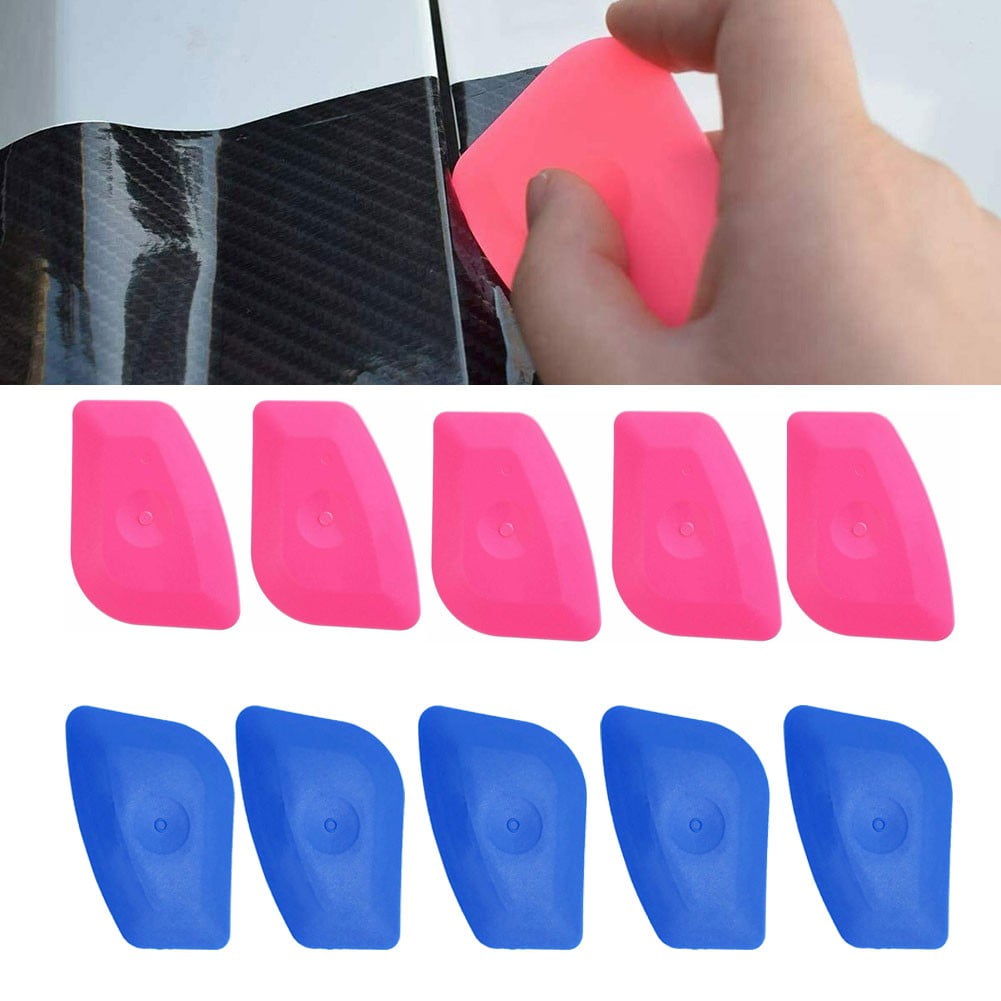 GYZEE 10Pcs Mini Pink+Blue Hard Card Squeegee Scraper Tint Car Vinyl Film  Wrap Tools