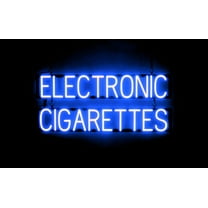SpellBrite ELECTRONIC CIGARETTES LED Sign for Business. 36.0" x 15.0" Blue ELECTRONIC CIGARETTES Sign Has Neon Sign Look With Energy Efficient LED Light Source. Visible from 500 Feet, 8 Animations.