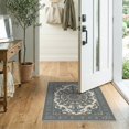 thumbnail image 2 of ODIKA 2'x3' Washable Accent Rug Pet Friendly, Bedside Mat Beige Symmetrical Scrolls Transitional Palette Ivory Geometric for Bedroom, Nursery, RV, 2 of 7