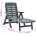 thumbnail image 4 of vidaXL Folding Sun Lounger Plastic Green, 4 of 5