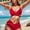 JY258RE-Red, variant on Top-kevin Womens Tummy Control Bathing Suits Modest High Waisted Bikini Sets Cute Halter 2 Piece Swim Suit