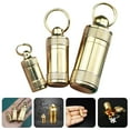thumbnail image 3 of Box Metal Medicine Holder Brass Keychain Organizer Medication Vitamin Tablet Carry Emergency Travel Storage Keychain, 3 of 7