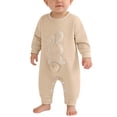 thumbnail image 2 of Mercatoo Easter Baby Boy Girl Outfit Embroidery Bunny 𝐑ompers Bunny Tail Jumpsuit Unisex Newborn Infant Easter Clothes Soft Bodysuits, 2 of 4