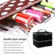 thumbnail image 4 of Vogacara Caja de almacenamiento de esmalte de uñas, organizador portátil de doble capa, aceite esencial cosmético, bolso de mano de gran Bolsas de maquillaje Negro, 4 of 6