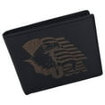 thumbnail image 3 of Men's Cowhide Leather USA Flag Eagle Logo RFID Bifold Wallet, 3 of 21