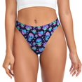 thumbnail image 1 of Fotbe Skull flower funny Tanga Sin Costuras para Mujer con Estampado – Panties Invisibles, Transpirables y Cómodos para Uso Diario-Small, 1 of 6