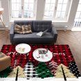thumbnail image 2 of Christmas Tree Area Rug 5x7ft Winter Snowflake Red Black Plaid Non-Slip Washable Square Rugs Soft Felt Indoor Floor Mat for Bedroom Kitchen Living Room Bathroom, 2 of 8