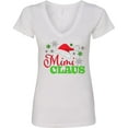 thumbnail image 3 of Inktastic Mimi Claus with Christmas Santa Hat and Snowflakes Women's V-Neck T-Shirt, 3 of 5