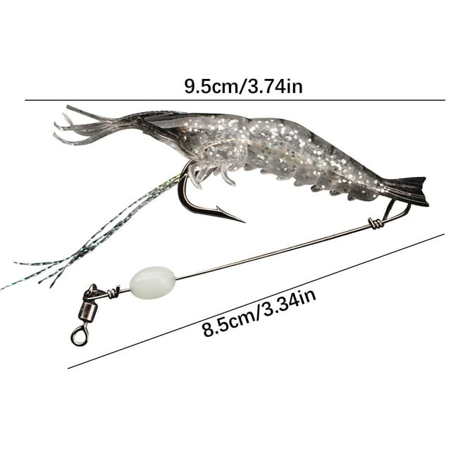 Shrimp Soft Bait With Hook Glow In The Dark Lifelike Swimming Action Fishing Lure For Catfish Snapper Flounder Trout