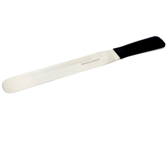 Stainless Steel Spatula Baker's Knife Mixing Spreading Tool, 10" Polished Blade, Vinyl Comfort Grip